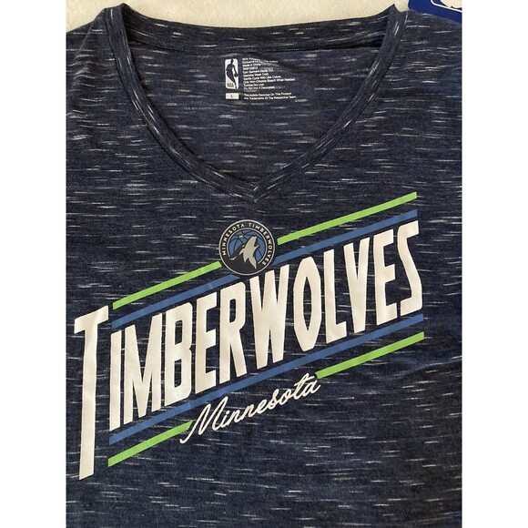 NEW Minnesota Timberwolves V-Neck T-Shirt NBA Women's Size Large TWolves NWT - Picture 2 of 16
